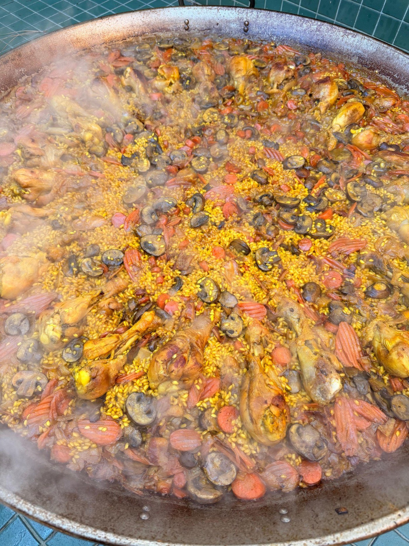 Close-up of Pau's signature paella